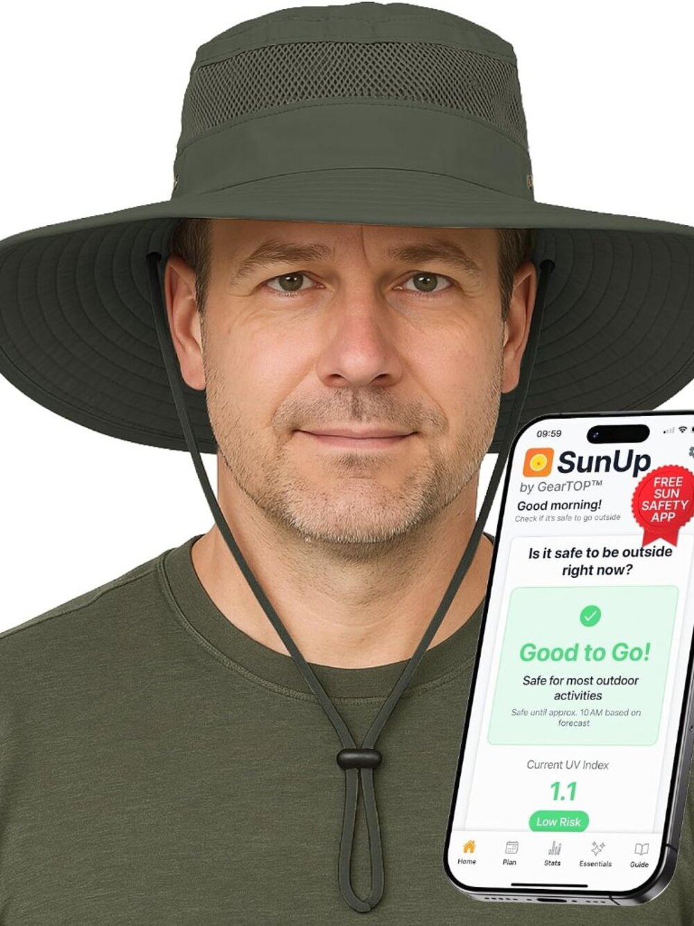 Safari Hat, UPF 50+ Sun Hat for Women and Men